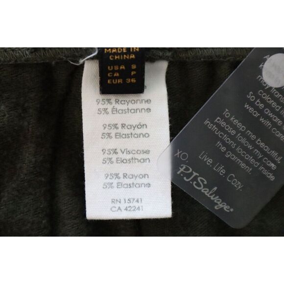 PJ Salvage RZMOP1 Women's Sz Small Olive Striped Tie-Dyed Jogger Lounge Pants - Picture 7 of 9